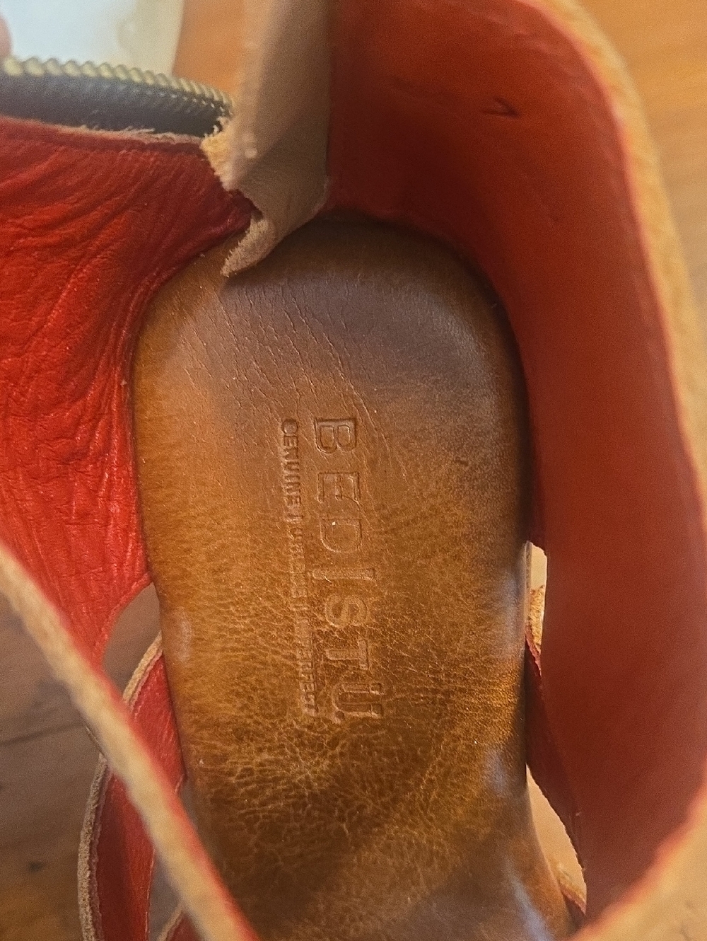 Nwt Bedstu Size 7 Leather Wedge Sandals - Picture 5 of 7